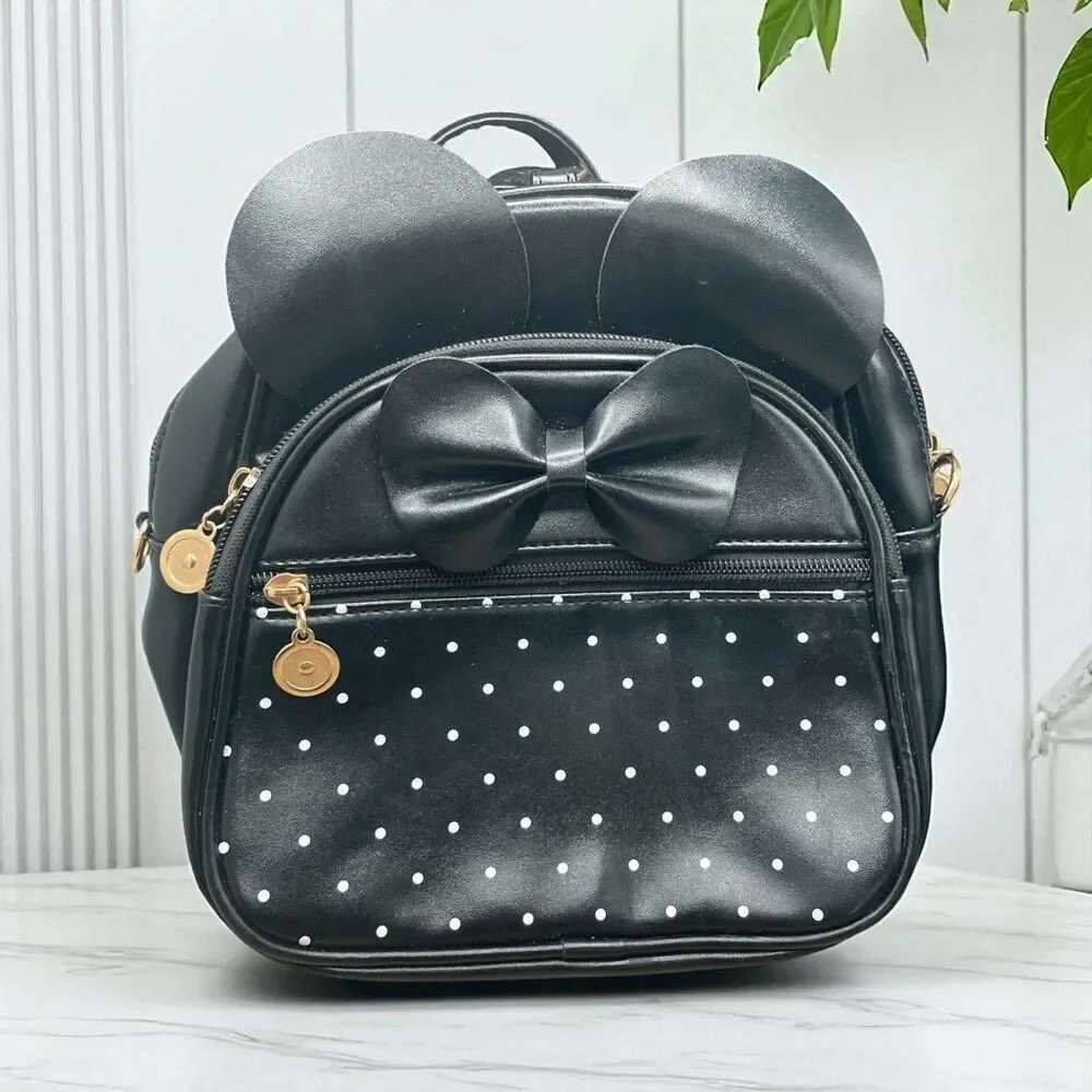 Little Minnie Mouse Bow Black Back Pack